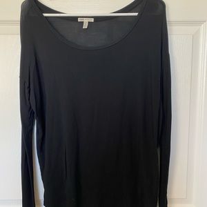 PINK Size XS, Super Soft Black Long-sleeved Shirt
